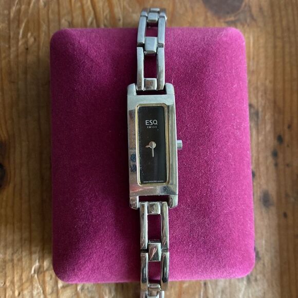 💛 Vintage ESQ By Esquire Silver Woman’s Watch - Picture 5 of 7